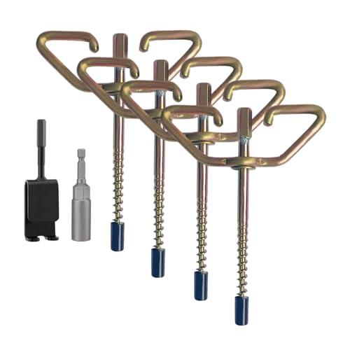 Menolana 4X Ice Fishing Anchors Tent Stakes Ice Anchor Drill Adapter with A Socket Ice Fishing Accessories Reusable Ice Shanty Anchors