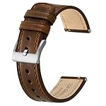 BISONSTRAP Leather Watch Straps, Classic Oil Waxed Leather, Quick Release Replacement Band for Men and Women, Band Width 18mm 20mm 22mm