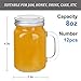 Mcupper 8oz Mason Jar Mug with Handle and Golden Lids,Set of 12 Old Fashioned Drinking Glass for Beverages, Decoration, Storage, Party Favors, Cocktails, Floats, Centerpieces and more