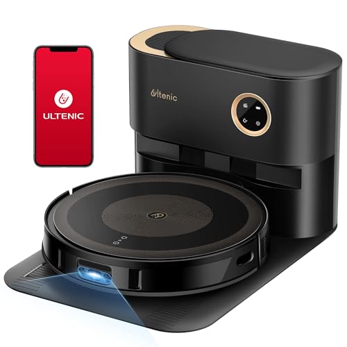 Ultenic T10 Robot Vacuum with Mop, Self Emptying for 60-Day Hands Free, LiDAR Navigation, 3000Pa Strong Suction, APP/Remote/Alexa Control, Ideal for Pet Hair, Hard Floor and Carpet
