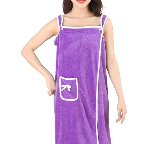 Genérico Chalón de Baño - Toalla Corporal Envolvente Ponible para Mujeres | Bata de Baño de Secado Rápido con Cierre Ajustable para Playa, Hotel, Sauna, Dormitorio, Piscina, Residencia