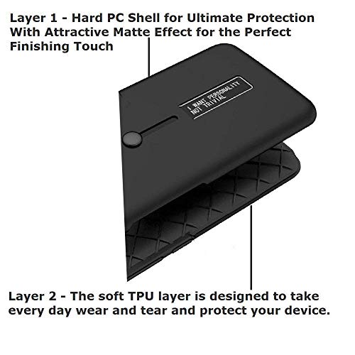 Image of Heartly Matte Finish Shockproof Dual Layer TPU + PC with Stand & Finger Holder Case Cover for Samsung Galaxy A70s / A70 - Black