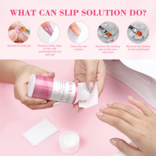 Saviland Poly Gel Nail Kit 8 Colors With 96W U V Nail Lamp And 120Ml Slip Solution Kit #TOP7