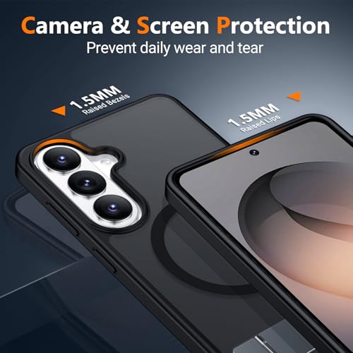 Image of SPIDERCASE Magnetic for Samsung Galaxy S26 Case, [3 Stand Ways][ Military Grade Drop Protection] with Invisible Stand Shockproof Slim Case for Samsung Galaxy S26 6.3 inch, Black