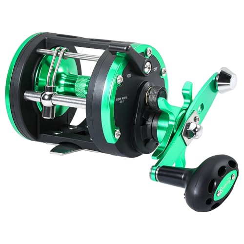 Sougayilang Carrete de pesca de arrastre, suave y potente, bobina oceánica para pesca desde barco, carrete de viento para agua salada para pez gato, musgo, lubina, salmón-G30L