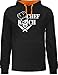 Küche - Chefkoch Totenkopf Skull - XXL - Schwarz/Orange - Augenklappe - JH003 - Hoodie zweifarbig und Kapuzenpullover für Herren und Damen