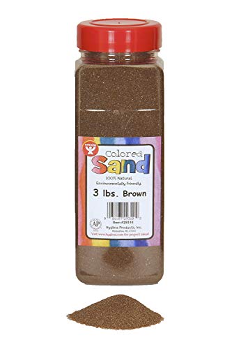 Hygloss Products Colored Play Sand - Assorted Colorful Craft Art Bucket O' Sand, Brown, 3 Lb #TOP3