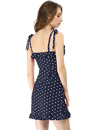 Allegra K Donne Polka Pois Senza Maniche Dritto