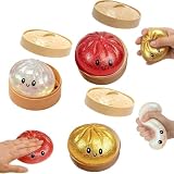 AQAZX Dumpling Squishy Juguete Baozi Brillante, Juguete Aplastable Deformable, Pelota Antiestrés Adultos, Fidget Toy, Regalo Cumpleaños Niños, Relajación Oficina (Pack de 3.)