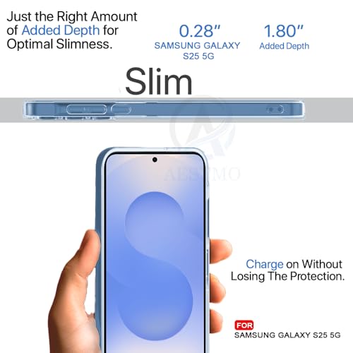Image of AESTMO Back Case Cover for Samsung Galaxy S25 5G | Crystal Clear Design | Shock Proof Design | Transparent Back Case Cover for Samsung Galaxy S25 5G (Transparent, TPU)