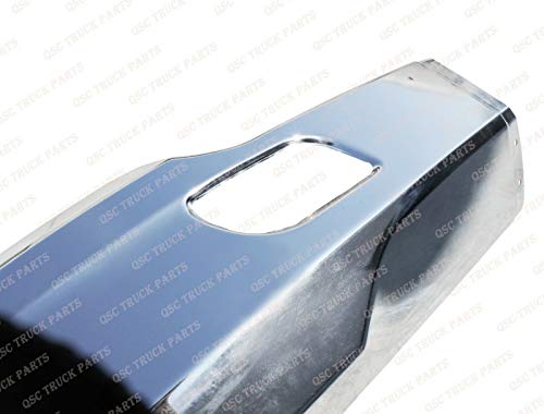 QSC Truck Parts Chrome Steel Bumper Corner Left & Right Pair w/Brackets for Kenworth T680 - Thumbnail 2