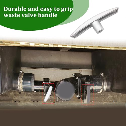 Image of 2PCS RV Waste Water Valve Handles, Water Tank Handles Replacement, RV Sewer Dump Valve Plastic Handle, RV Camper Waste Valve Handle Compatible with 1 1 /2 inch and 3 inch Gate Valves (Silver)