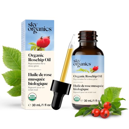 Sky Organics Rosehip Oil, 100% Pure & Cold-Pressed Face Oil, Trav...