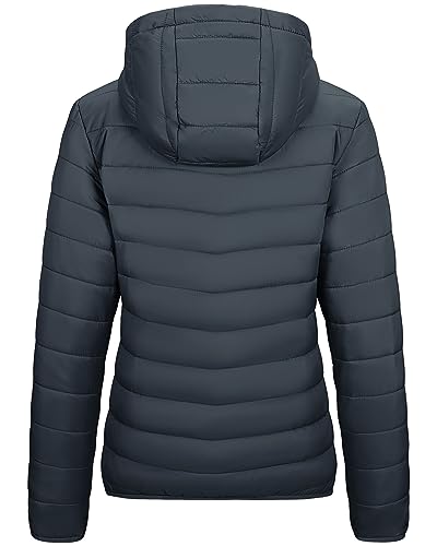 Image of Outdoor Ventures Women's Packable Lightweight Full-Zip Puffer Jacket with Hood Quilted Winter Coat