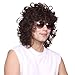 FantaLook Short Curly Brown Halloween Cosplay Wig for Men