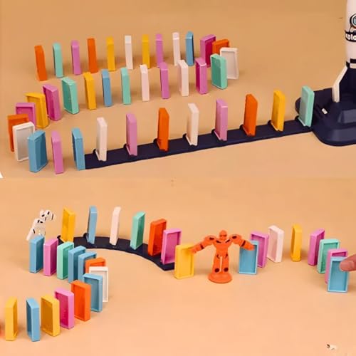 TREM DOMINÓ INTERATIVO ILUMINADO - BRINQUEDO COM LUZES LED E SONS PARA DESENVOLVIMENTO COGNITIVO E C