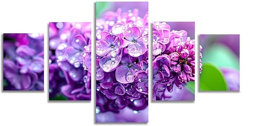 Broderie Diamant Kit Complet Fleur Violette pour Décoration Salon Moderne