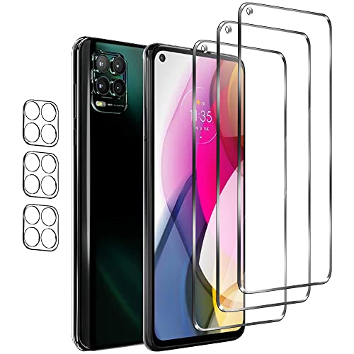 JOKITA 3 Pack Screen Protector for Motorola moto G stylus 5G 2021+3 Pack Camera Lens Protector,9H Hardness, Upgrade Edge Protection,Scratch-Resistant, HD Clarity, Anti Fingerprint, Bubble Free.