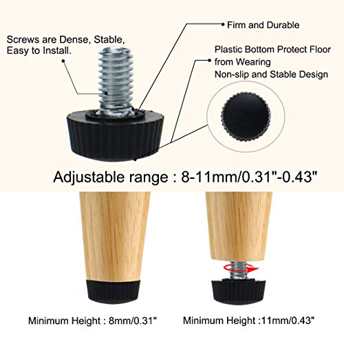 Sourcingmap M6 x 10 x 16mm Leveling Feet Adjustable Leveler Floor Protector for House Furniture Cabinet Chair Leg 24 Pack - Image 4