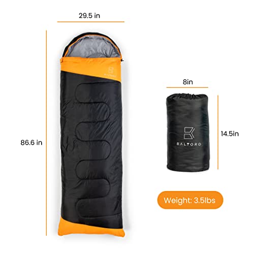 Baltoro’s Erebus Sleeping Bags For Adults - Ultra Lightweight, Allergy-Free Camping Sleeping Bags - Double Zipper Waterproof Travel Sleeping Bag - Three Season Backpacking Sleeping Bag #TOP4