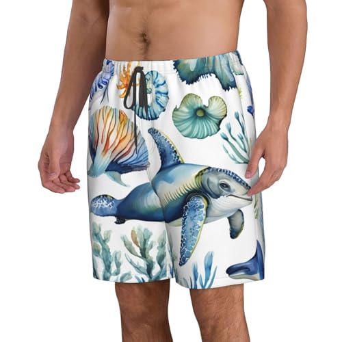 Crab Conch Print Stylish Men Beach Shorts Lightweight Cozy Swim Trunks Summer Casual Outings Holiday2