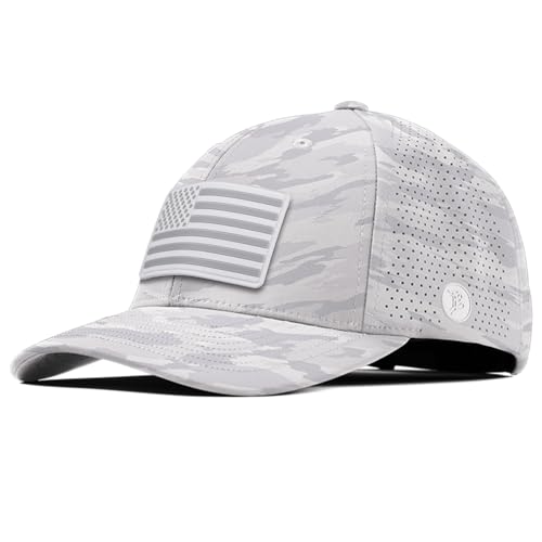 Image of Branded Bills Pearl Old Glory PVC Artic Camo Elite Curved, Snapback Closure, Lightweight, Comfortable Baseball Cap