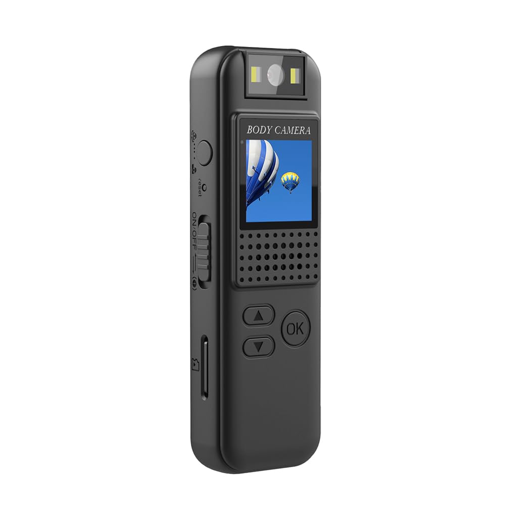 Andoer Body Cam con Audio e video Mini Telecamera per il Corpo True 1080P Small Body Camera Personal Pocket Video Camera Camera Indossabile per Corsi incontri corse Consegna Domicilio Polizia
