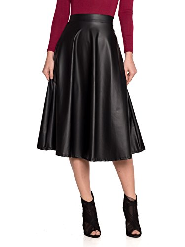 Cemi Ceri Women's J2 Love Faux Leather Flare Skirt