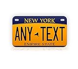 Custom New York Motorcycle License Plate Any Text Personalized NY Metal Mini-Sized Auto Tag Aluminum...