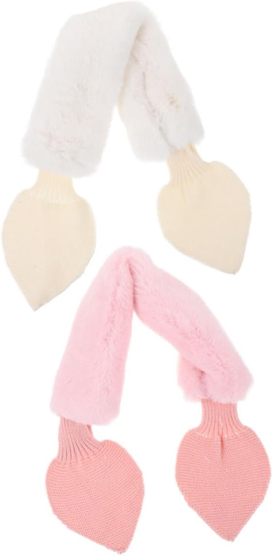 LIFKOME 2pcs Boys Winter Scarf Plush Faux Fur Boys and Girls Neck Warmer Girl Scarf for