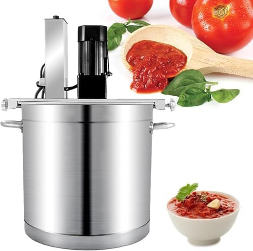 25L Automatic Food Mixer - 200W Stainless Steel Electric Mixer for Cooking, Heat Mixing Machine for Soups, Sauces, Chocolate Paste, Seasoning Stirrer, Commercial Grade Agitator.