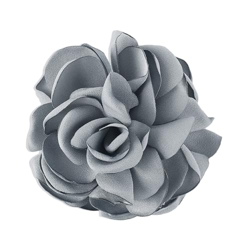 Image of Handmade Satin Fabric Rose Flower Extra Large Big Brooches Lapel Pins for Women Elegant Vintage Big Camellia Flower Brooch Pin for Women Girls Wedding Part Dance Dress Suit Clothes Accessories Jewelry Gifts
