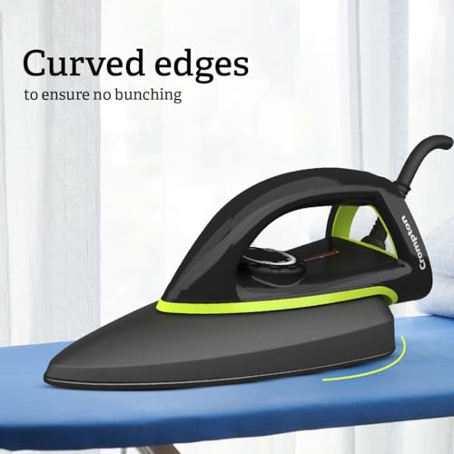 Image of Crompton Neoglide 1000 W Dry Iron with American Heritage Non-Stick Soleplate, Curved LargeSoleplate Design, 360 Swivel Cord, 6 Fabric Settings, 2 Year Warranty, Iron Press