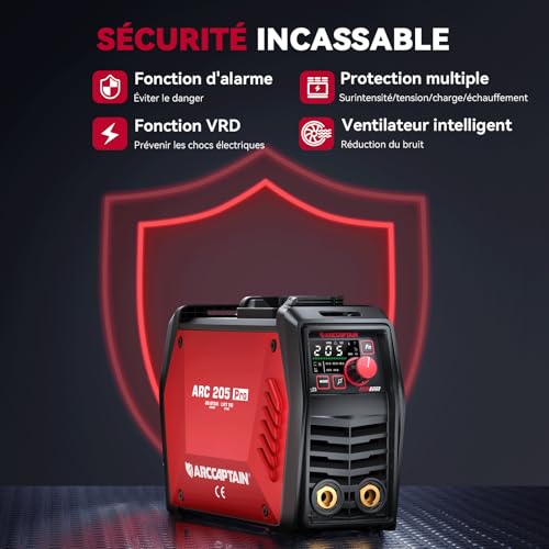 ARCCAPTAIN Poste a souder 205A avec Lift TIG, Contrôle APP, 230V – vue 6