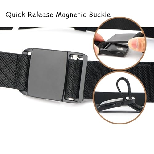 Tactical Elastic Belts for Men Quick Release Magnetic Buckle Stretch Webbing Heavy Duty Work Golf Belt 1.5inch Wide3