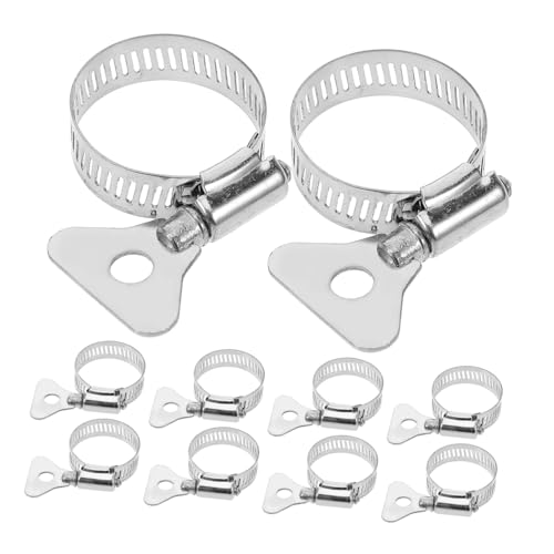 STOBAZA 10pcs Stainless Steel Water Pipe Joint Hose Clamps Dryer Hose Clamp for Secure Installations