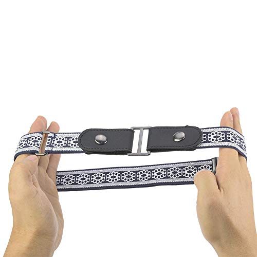 Alomejor Waist Belt No Buckle Stretch Belt For Women/Men Buckle Elastic Waist Belt for Jean Pants Dresses(Printed Blue)2