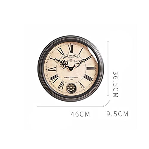 Horloges murales décoratives silencieuses grand nombre style rétro vintage