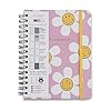 Planner Wire-o Smiley Margaridas, Cicero, 3571, Rosa, Mensal e Semanal, 75 Folhas, Papel Pólen 80g/m², Tamanho A5 (Grande) 7 419TIDPTPmL. SL500 . SS100