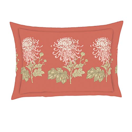 Image of Spaces Atrium 100% Cotton King Size Fitted Double Bedsheet with 2 Pillow Covers - Citrus
