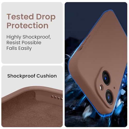Image of FireNova Designed for iPhone 15 Case, Silicone Upgraded [Camera Protection] Phone Case, Soft Anti-Scratch Microfiber Lining Inside, 6.1 inch, Light Brown