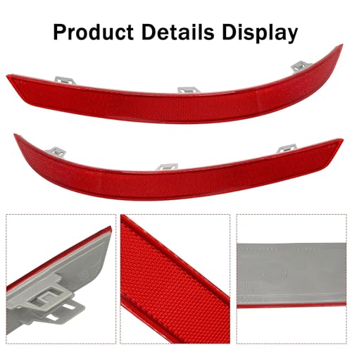 Image of 2 PCS Rear Bumper Reflector Fit for Mercedes-Benz X166 GL GL350 GL450 GL500 GL550 GL63 AMG 2013-2016 GLS450 2017-2019 Replace # A1668200474 1668200474 A1668200374