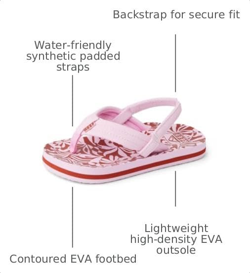 Image of REEF Girls Toddler /Little Kid Ahi Beach Flip Flop, Soft Cushion Footbed, Water Friendly