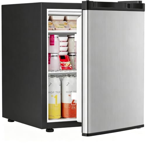 Antarctic Star Mini Fridge with Freezer 1.6 cu.ft Stainless Steel