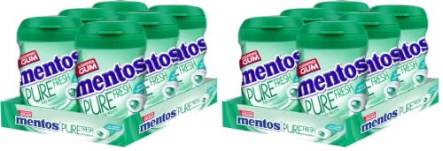 Image of Mentos Pure Fresh, Sugarfree Spearmint Flavour, Chewing Gum Bottle Pack, 327.6 g- Pack of 12