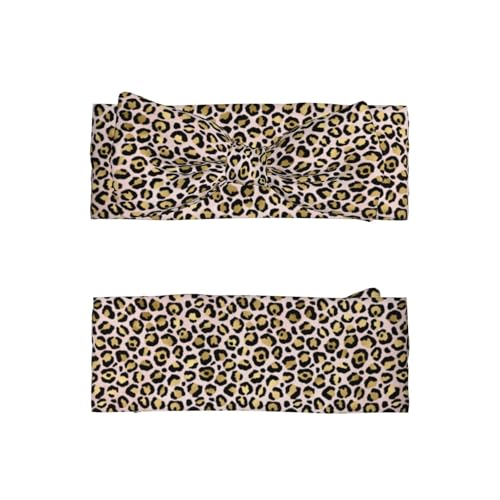 Gold White Leopard Print Baby Girl Bows Headbands Baby Girls Newborn Headbands Infant Toddlers 0-6 Months2