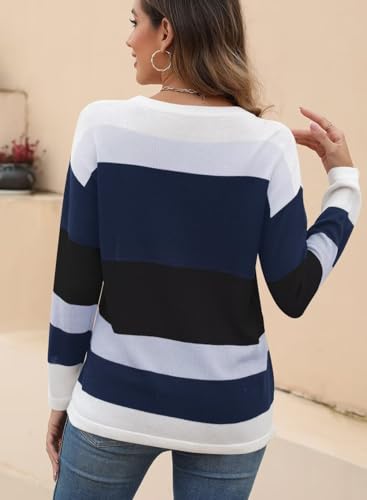 Image of QACOHU Women's Fall Sweater 2025 Crew Neck Long Sleeve Casual Pullover Knitted Sweater Tops