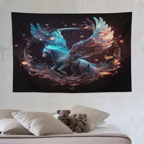 Tenture murale cheval PAZZK grand tapis textile haute définition