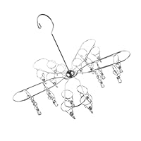 DECORNIJIA Foldable Drying Rack with Multi-clips for Socks Underwear and Garments Space-saving Stainless Steel Clothes Hanger Stand Strong Holding Power Prevents Clothes From Falling Compact