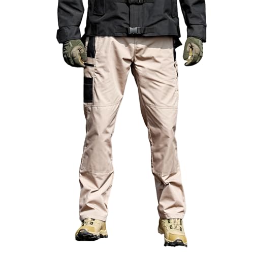 uxxnjfg Pantalon Trabajo Hombre Cargo Trekking Tallas Grandes Pantalones Senderismo Militar Camuflaje Pantalón Multibolsillos Chinos Ropa De Caza para Hombre Caqui L